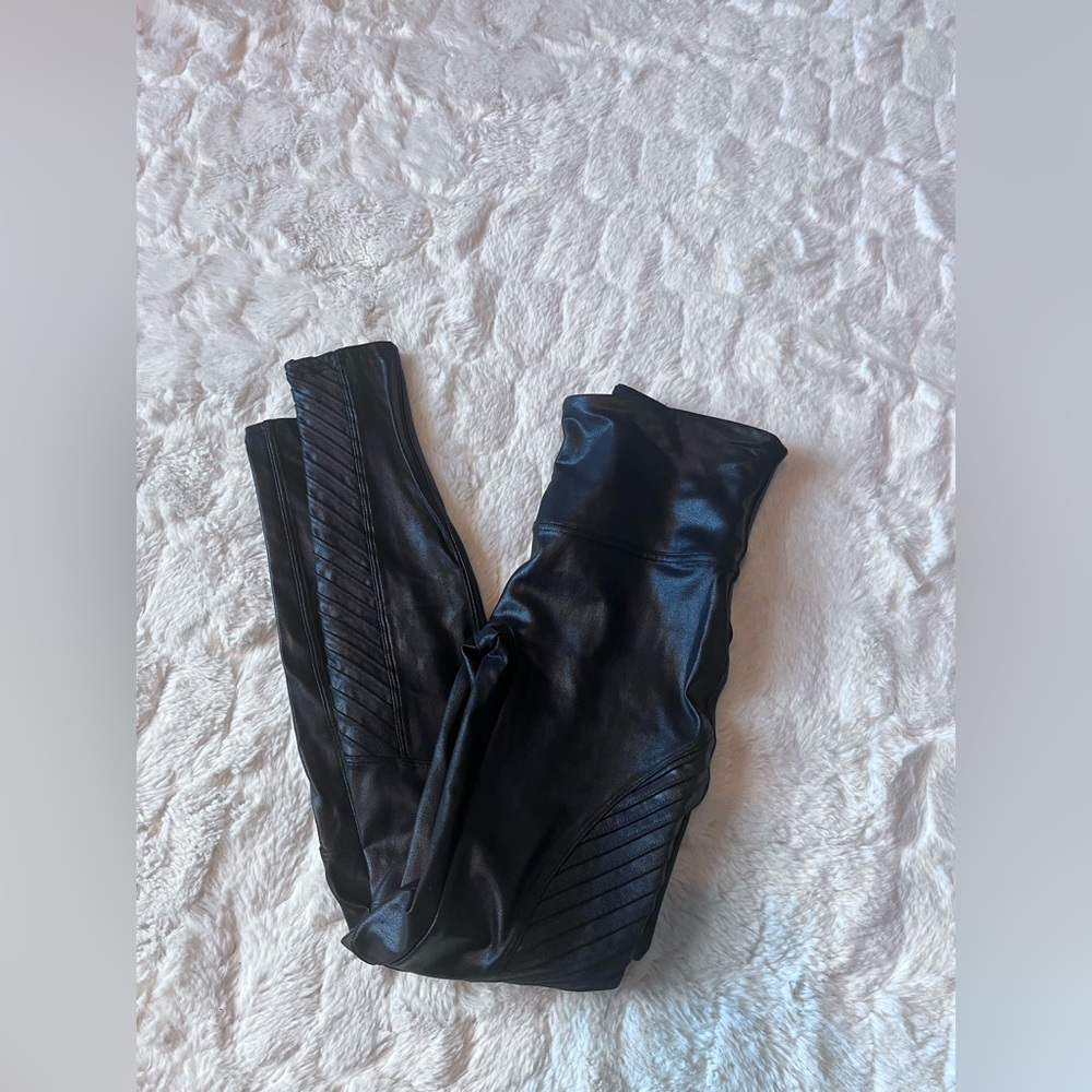 SPANX Faux Leather Moto Leggings